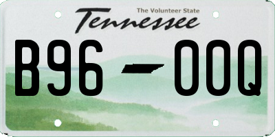 TN license plate B9600Q