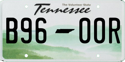 TN license plate B9600R