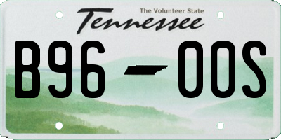 TN license plate B9600S