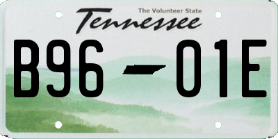 TN license plate B9601E