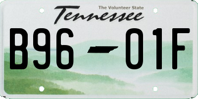 TN license plate B9601F