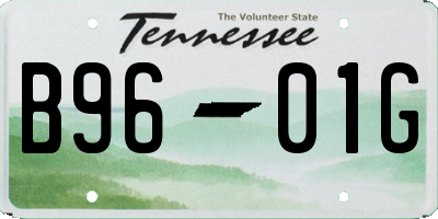 TN license plate B9601G