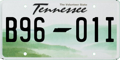 TN license plate B9601I