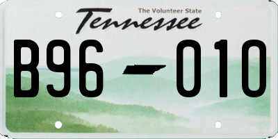 TN license plate B9601O