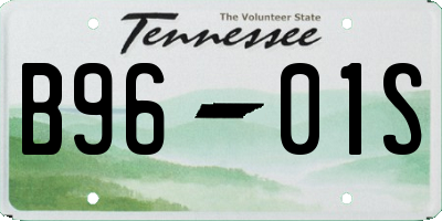 TN license plate B9601S