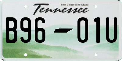 TN license plate B9601U
