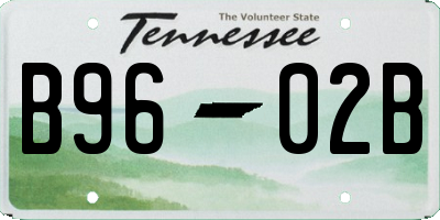 TN license plate B9602B