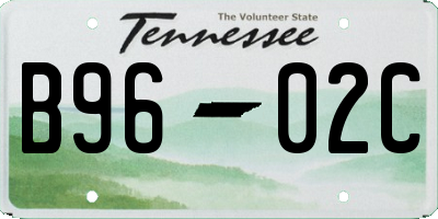 TN license plate B9602C