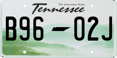 TN license plate B9602J