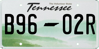TN license plate B9602R
