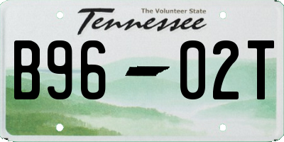 TN license plate B9602T