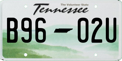 TN license plate B9602U
