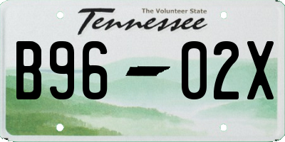 TN license plate B9602X