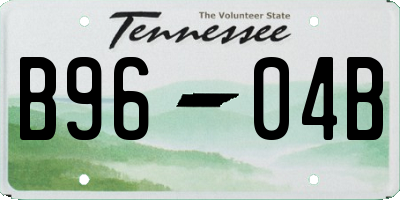 TN license plate B9604B