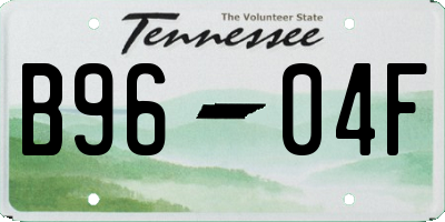 TN license plate B9604F