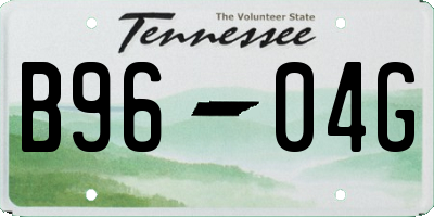 TN license plate B9604G