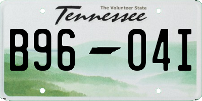 TN license plate B9604I
