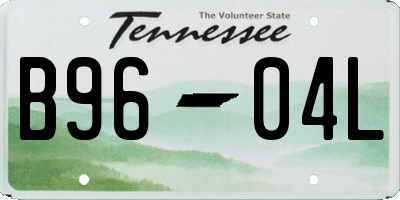 TN license plate B9604L