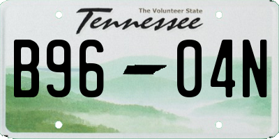 TN license plate B9604N