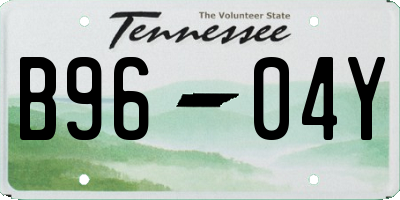 TN license plate B9604Y