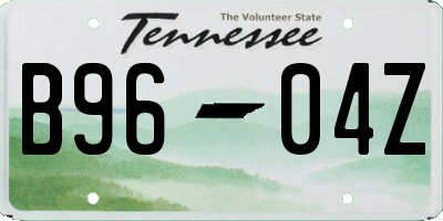 TN license plate B9604Z