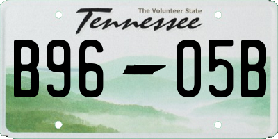 TN license plate B9605B