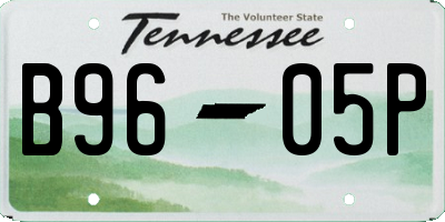 TN license plate B9605P