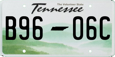 TN license plate B9606C