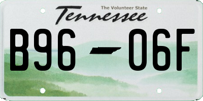 TN license plate B9606F