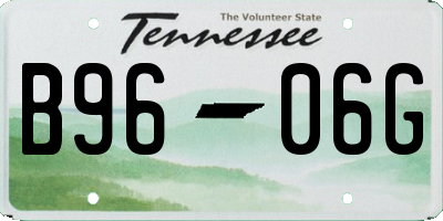 TN license plate B9606G