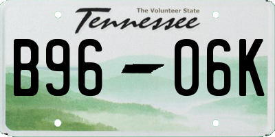 TN license plate B9606K
