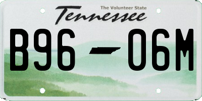 TN license plate B9606M