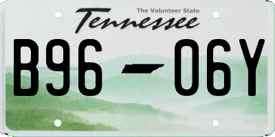 TN license plate B9606Y