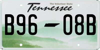 TN license plate B9608B