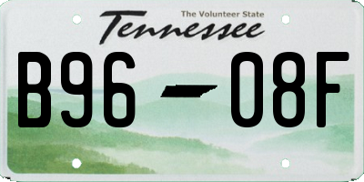 TN license plate B9608F
