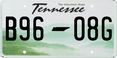 TN license plate B9608G
