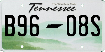 TN license plate B9608S