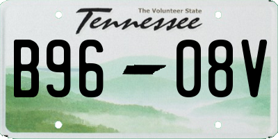 TN license plate B9608V