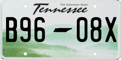 TN license plate B9608X