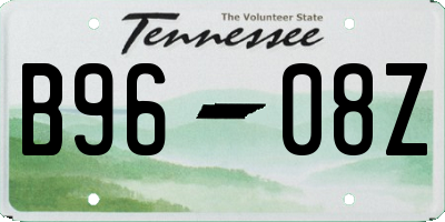 TN license plate B9608Z
