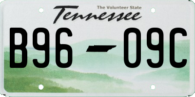 TN license plate B9609C