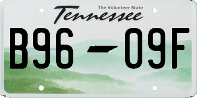 TN license plate B9609F