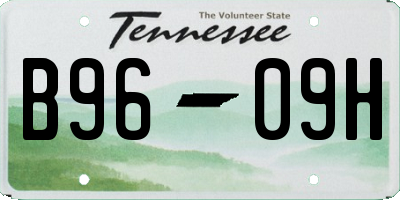 TN license plate B9609H