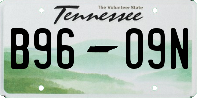 TN license plate B9609N