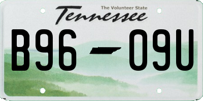 TN license plate B9609U