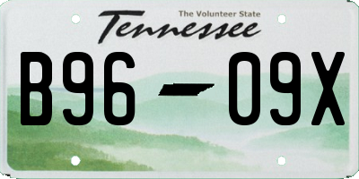 TN license plate B9609X