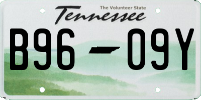 TN license plate B9609Y