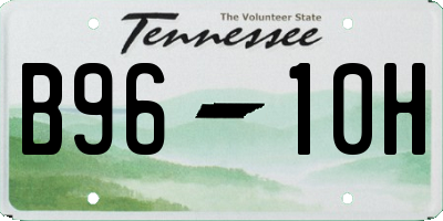 TN license plate B9610H