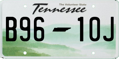 TN license plate B9610J