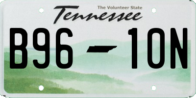 TN license plate B9610N